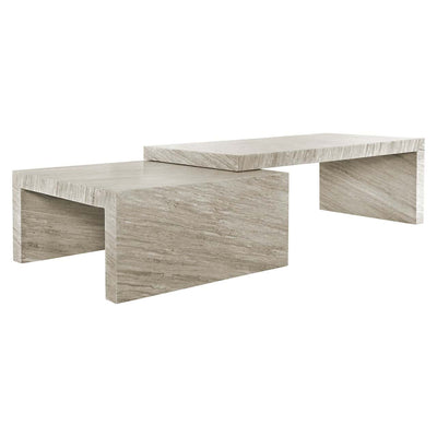 Richmond Interiors Novaz White Marble Coffee Table | Set Of 2 by Richmond Interiors