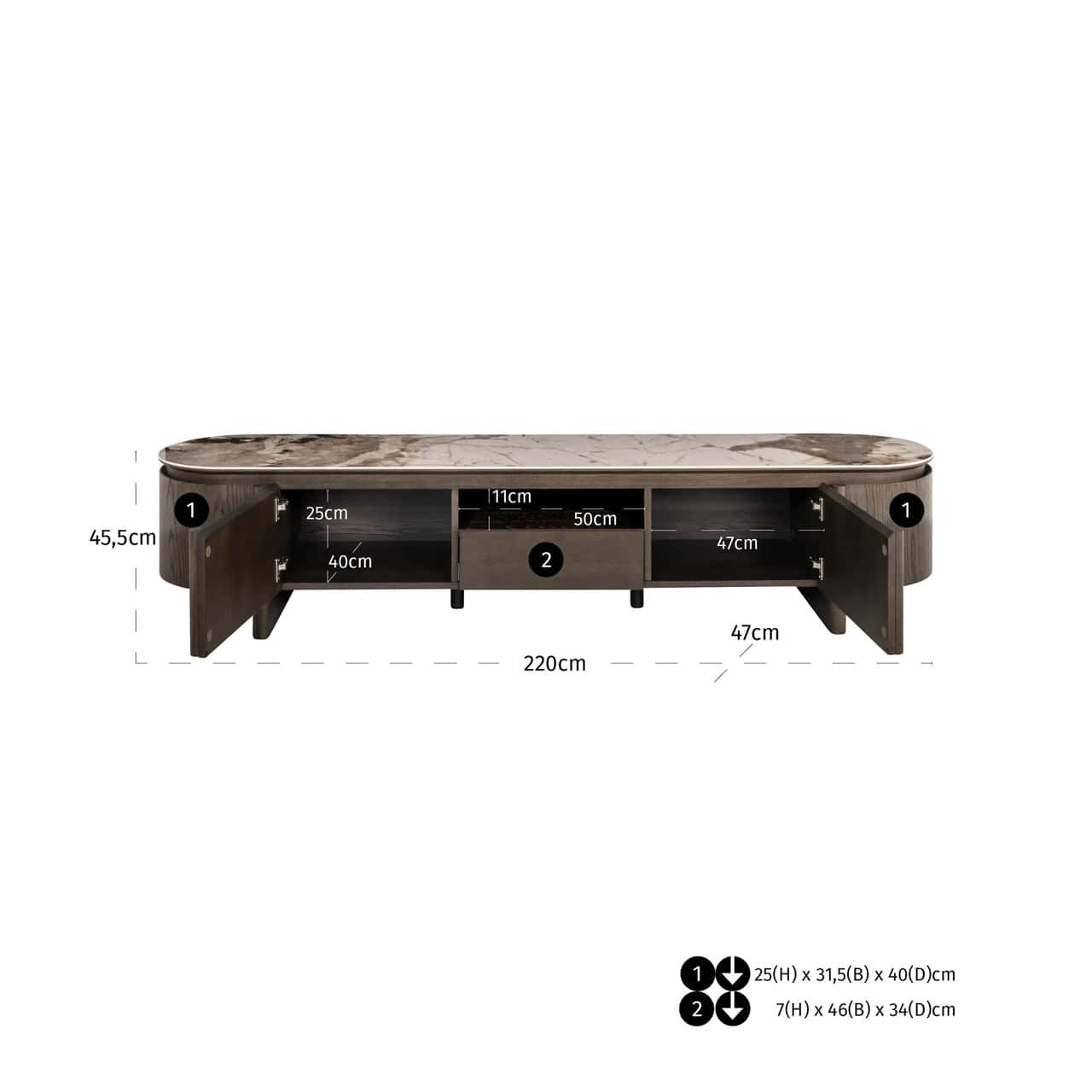 Richmond Interiors Langford Brown TV Cabinet