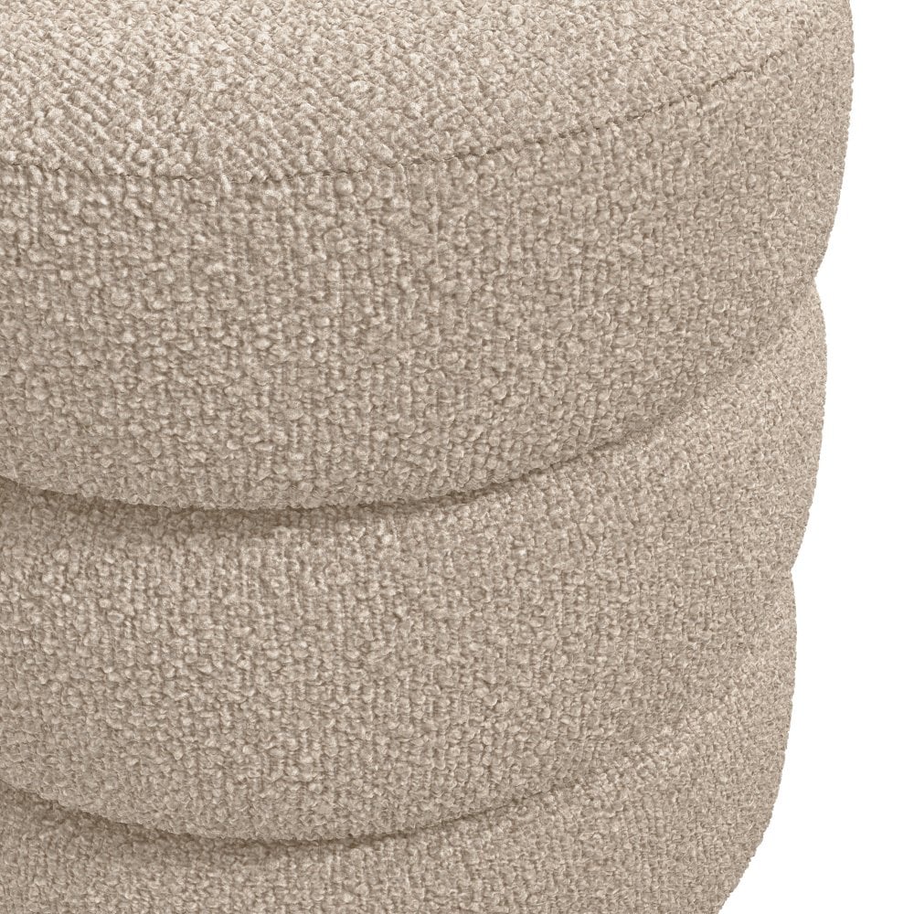 Manhattan Designs Emi Buff and Black Boucle Pouffe