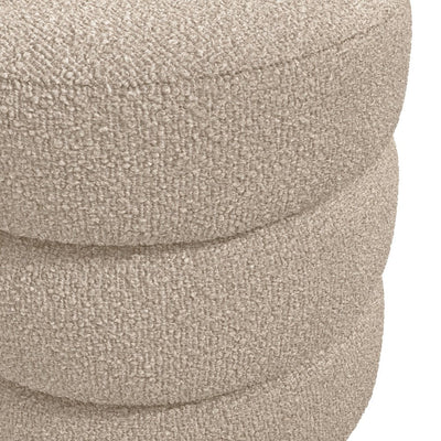 Manhattan Designs Emi Buff and Black Boucle Pouffe