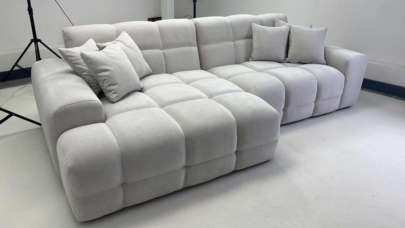 The Bubble Beige Boucle Fabric Left Hand Corner Cloud Sofa