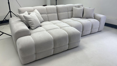 The Bubble Beige Boucle Fabric Left Hand Corner Cloud Sofa