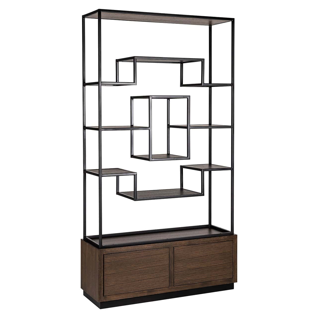 Richmond Interiors Bonvoy Walnut Brown Oak Wood Display Unit