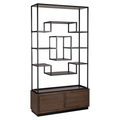 Richmond Interiors Bonvoy Walnut Brown Oak Wood Display Unit