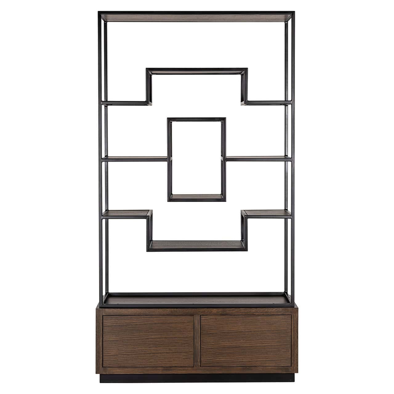Richmond Interiors Bonvoy Walnut Brown Oak Wood Display Unit