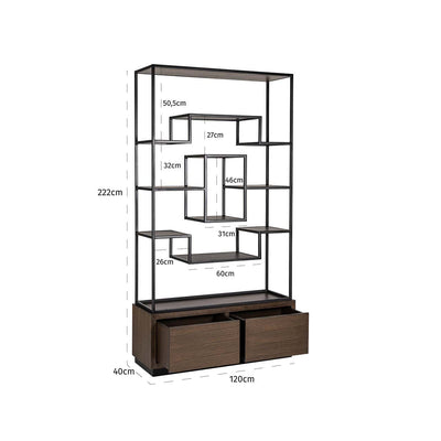 Richmond Interiors Bonvoy Walnut Brown Oak Wood Display Unit
