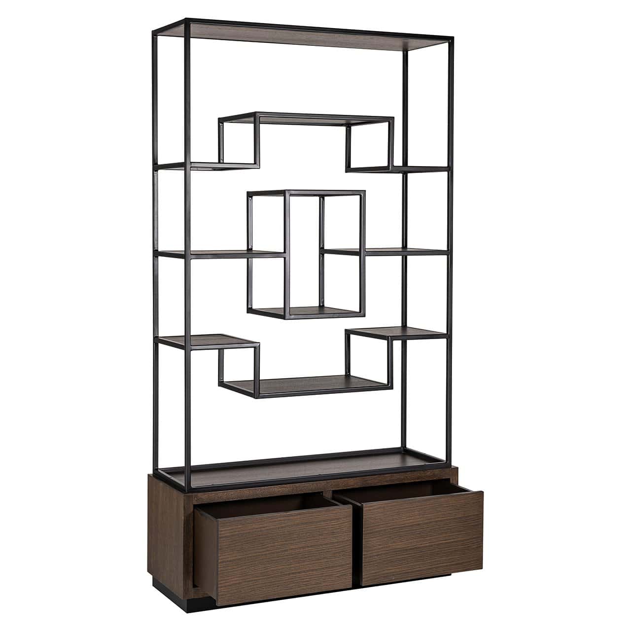 Richmond Interiors Bonvoy Walnut Brown Oak Wood Display Unit