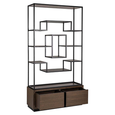 Richmond Interiors Bonvoy Walnut Brown Oak Wood Display Unit