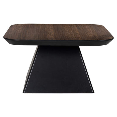 Richmond Interiors Bonvoy Black & Walnut Brown Oak Wood Square Coffee Table