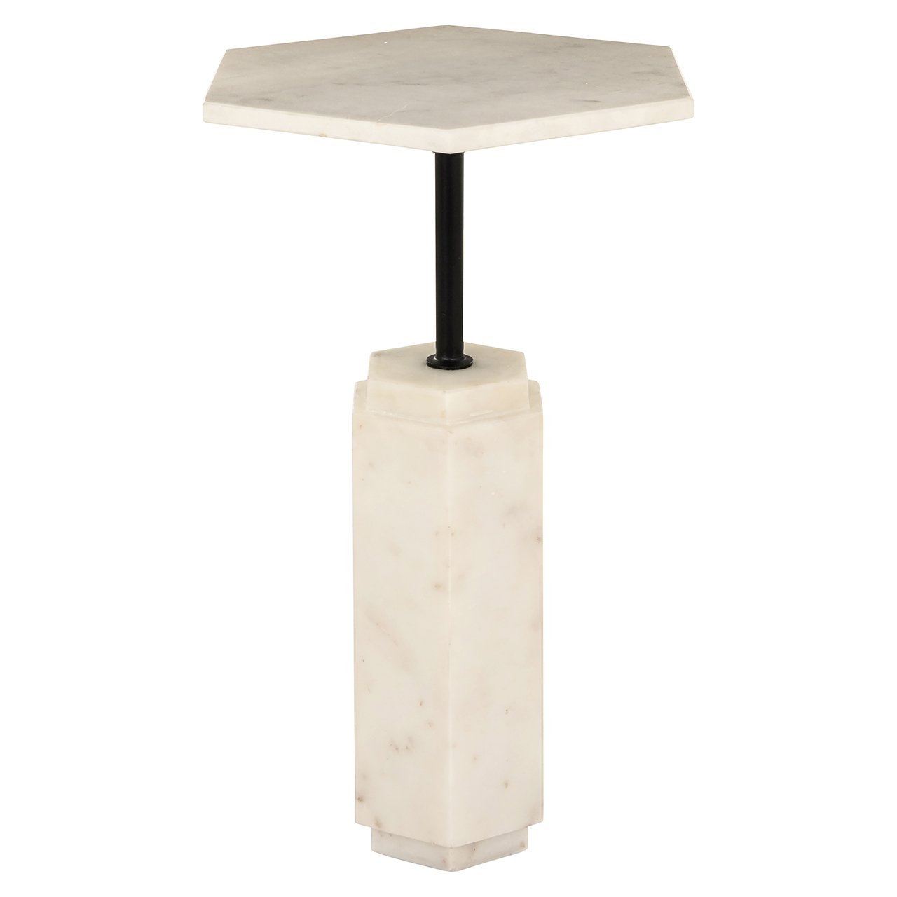 Richmond Interiors Lilitha Cream Marble Hexagon Side Table