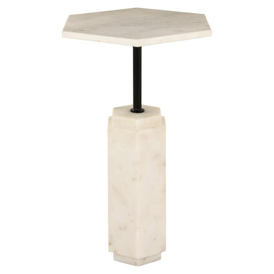 Richmond Interiors Lilitha Cream Marble Hexagon Side Table