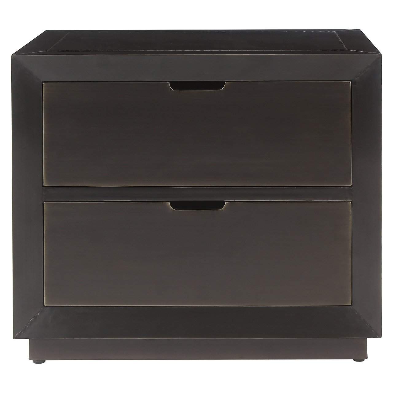 Richmond Interiors Dante Bronze Bedside Table | 2 Drawers