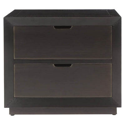 Richmond Interiors Dante Bronze Bedside Table | 2 Drawers