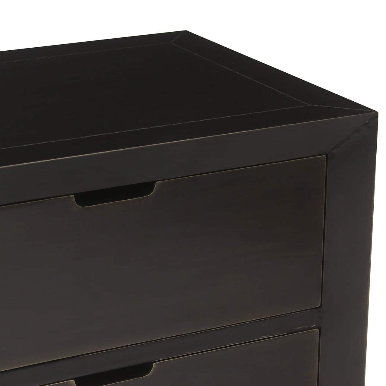Richmond Interiors Dante Bronze Bedside Table | 2 Drawers