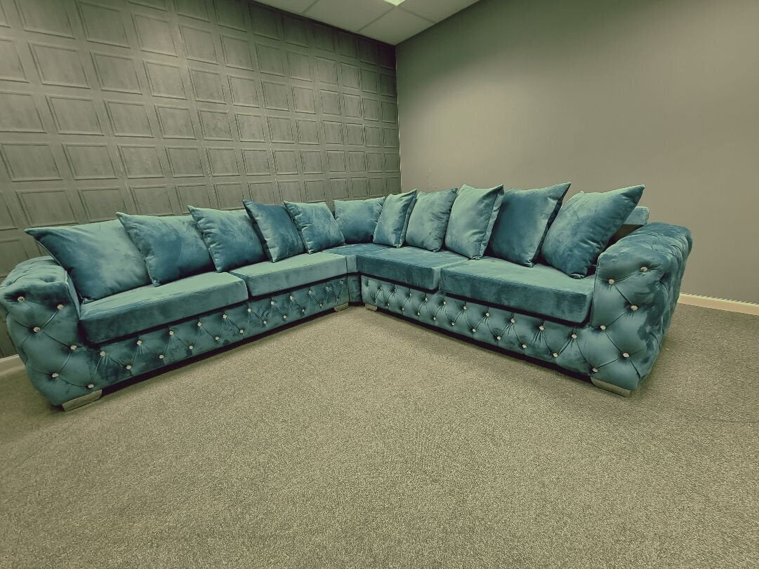 Aston Plush Velvet Sofa Range Collection, 3 Seater, 2 Seater, Corner Sofa