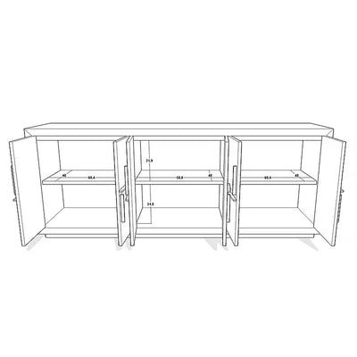 Bristol Dark Oak Sideboard with Gold Handles
