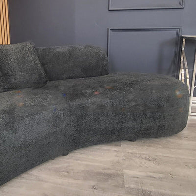 The Wave Black Boucle Premium Sofa Black Boucle Fabric