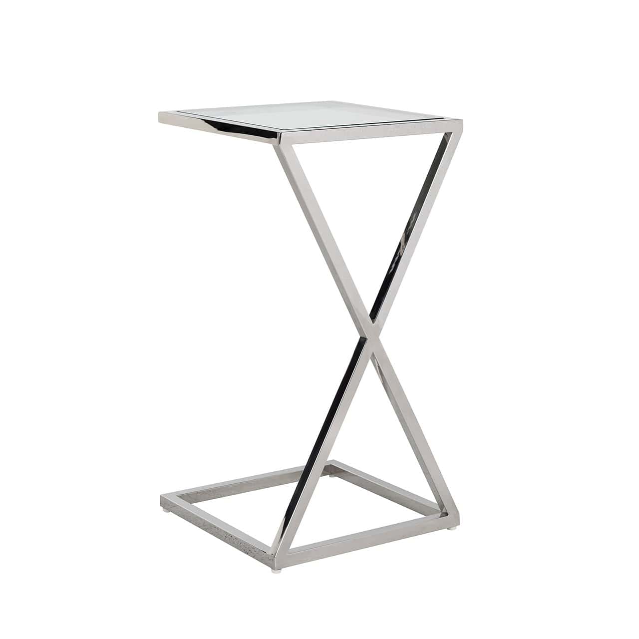Richmond Interiors Paramount Chrome Clear Glass Square Side Table