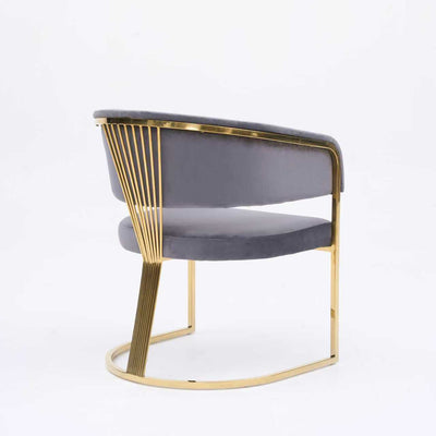 Porto Grey/Gold Plush Velvet Dining Chair