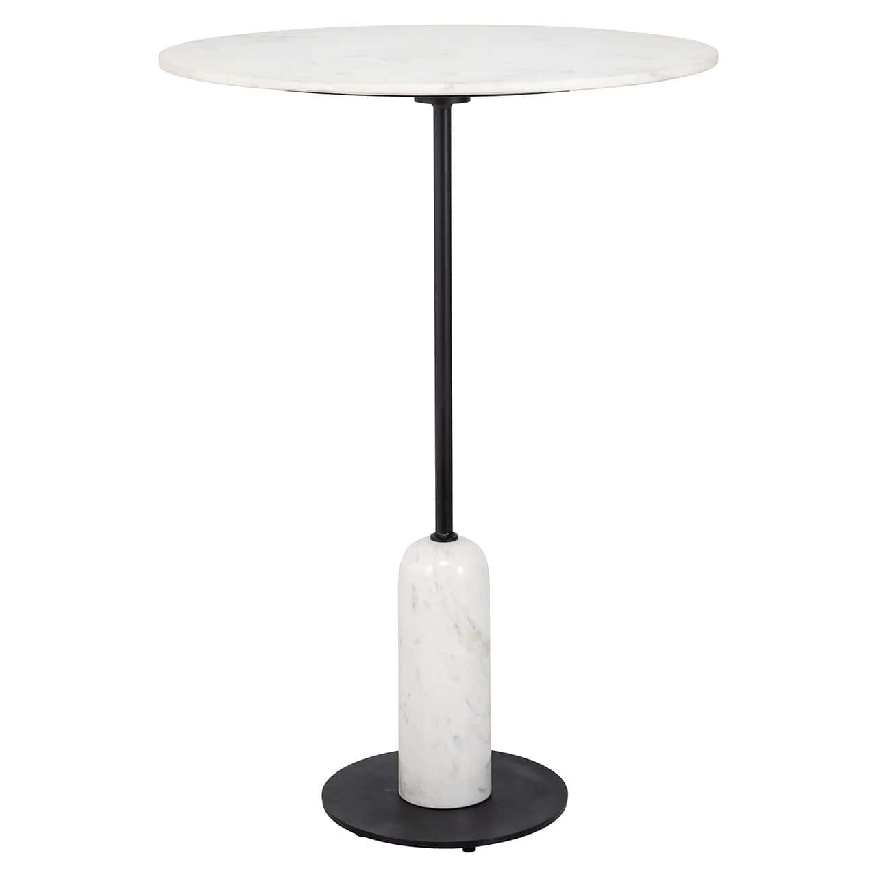 Richmond Interiors Jagger White Marble Round Bistro Bar Table
