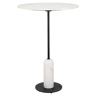 Richmond Interiors Jagger White Marble Round Bistro Bar Table