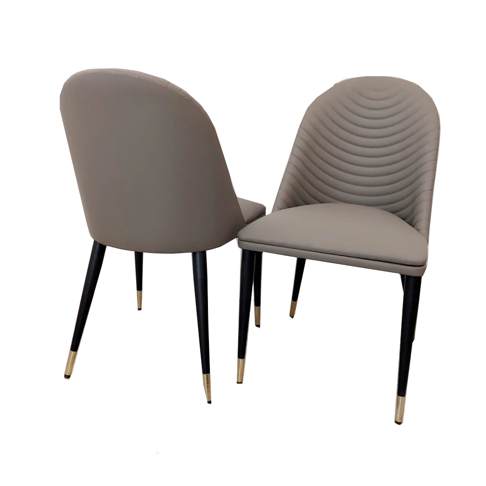 Titus 140cm Black Dining Table with Sintered Ceramic Stone Top + Alba PU Leather Dining Chairs