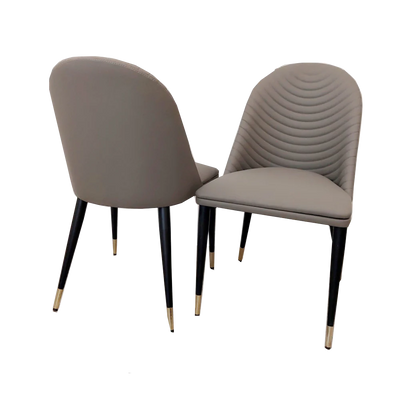 Titus 140cm Black Dining Table with Sintered Ceramic Stone Top + Alba PU Leather Dining Chairs