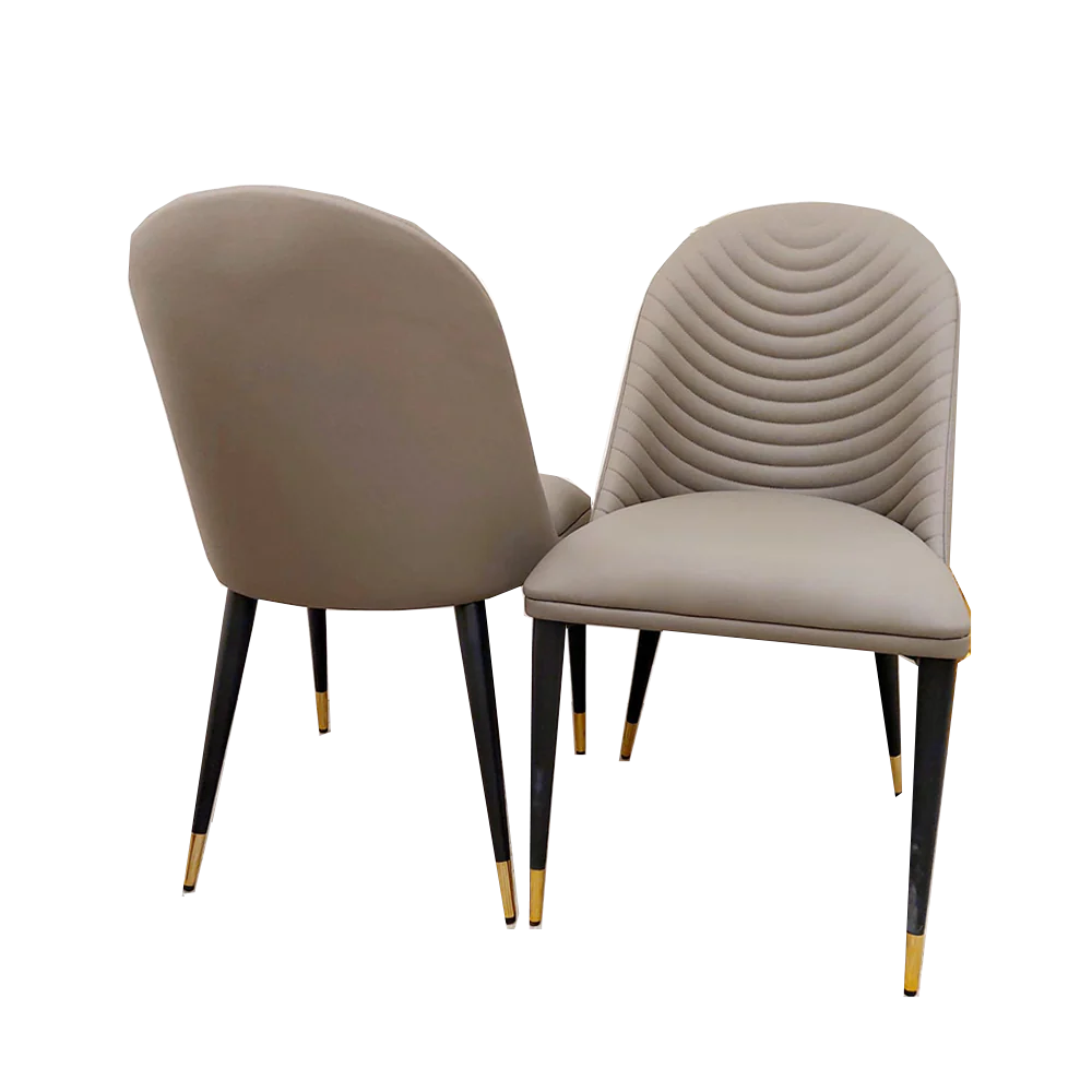 Titus 140cm Black Dining Table with Sintered Ceramic Stone Top + Alba PU Leather Dining Chairs