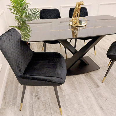 Apollo 160cm Black Ceramic Dining Table
