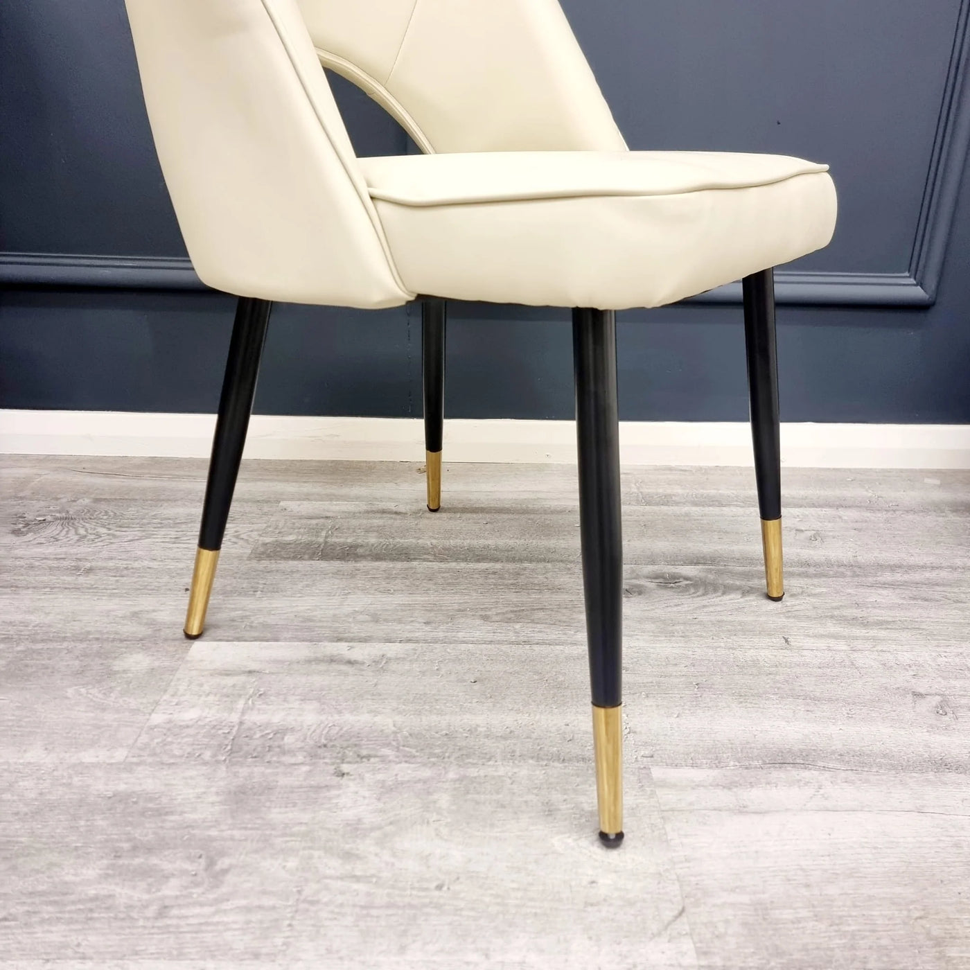 Astra Cream PU Leather Dining Chair
