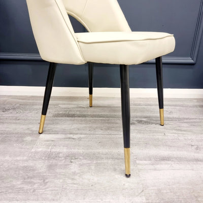 Astra Cream PU Leather Dining Chair