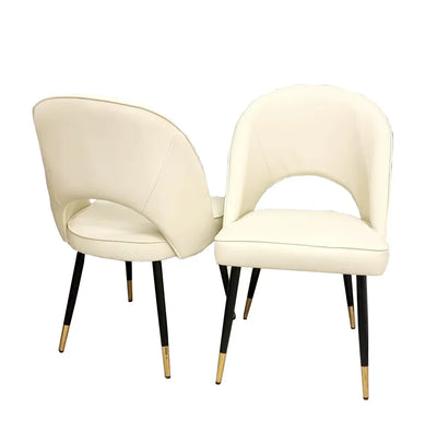 June 90cm Round Gold/White Ceramic Marble Dining Table + Astra PU Leather / Fabric Dining Chairs
