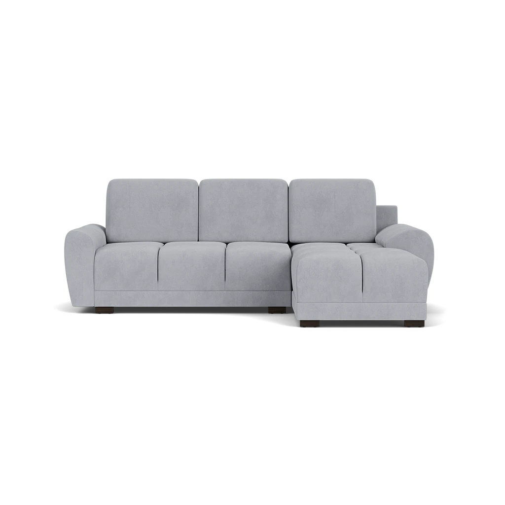 Zara Grey Plush Velvet Universal Corner Sofabed with Storage