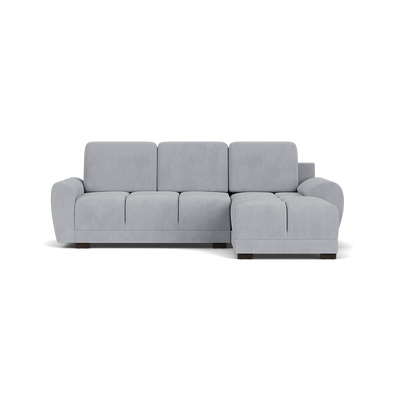 Zara Grey Plush Velvet Universal Corner Sofabed with Storage