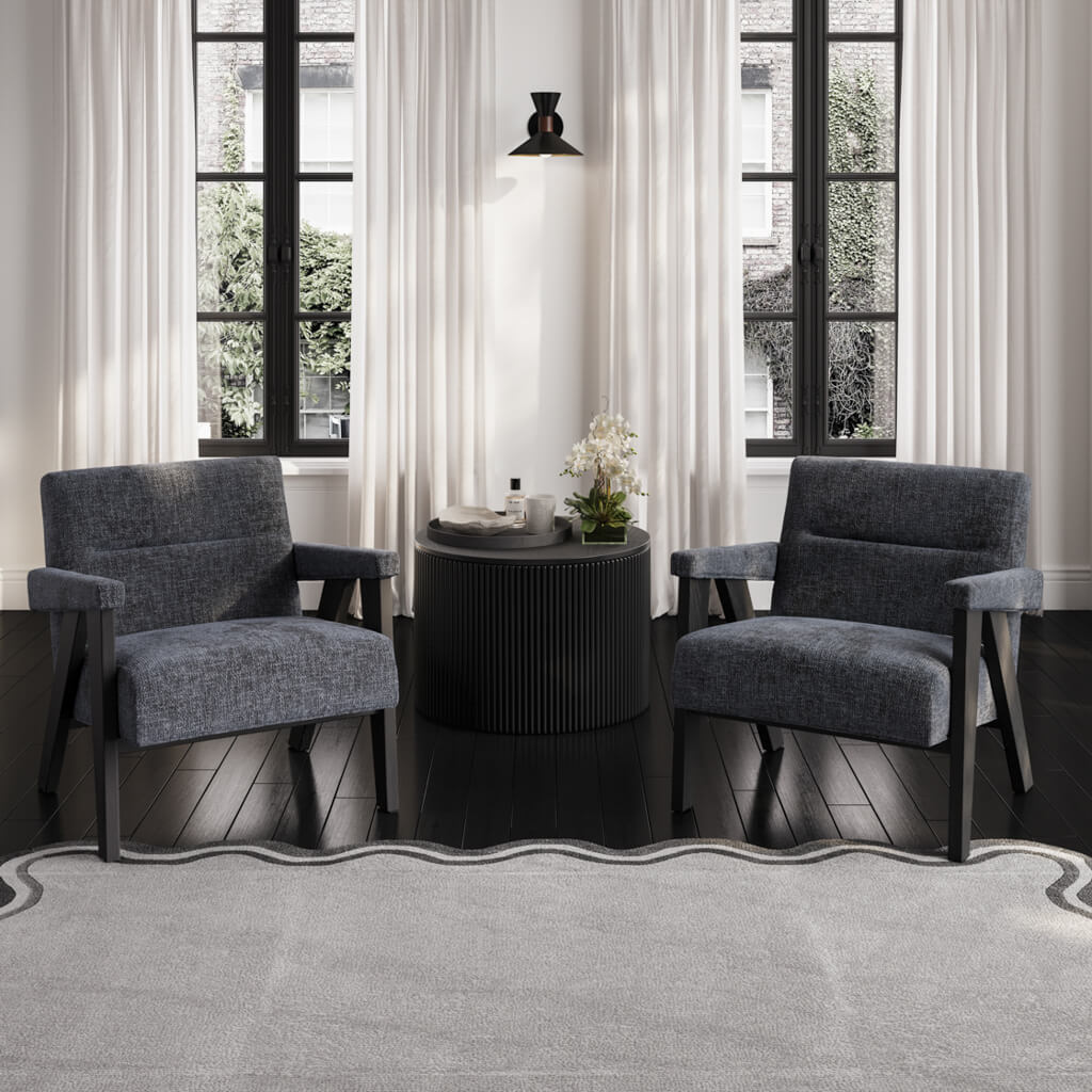 Manhattan Designs Abel Coal and Black Accent Chair