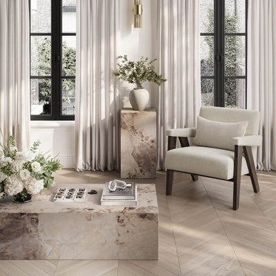 Manhattan Designs Abel Milk and Chocolate Accent Chair