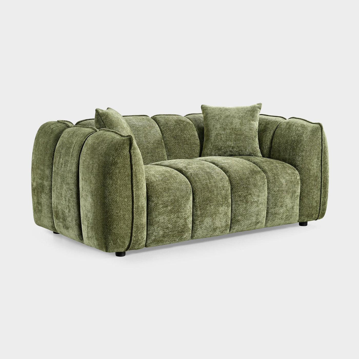 Venice Bubble Boucle Olive Green Fabric 2 Seater Sofa