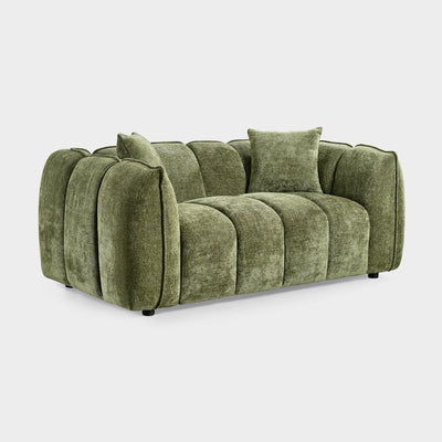 Venice Bubble Boucle Olive Green Fabric 2 Seater Sofa
