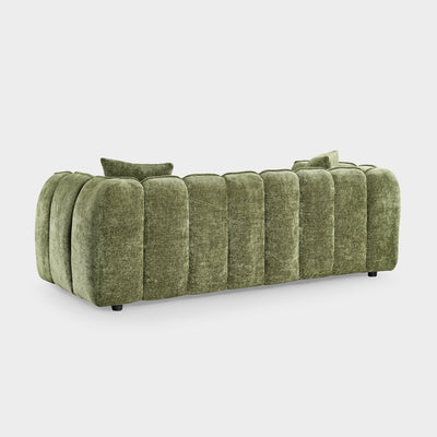 Venice Bubble Boucle Olive Green Fabric 3 Seater Sofa
