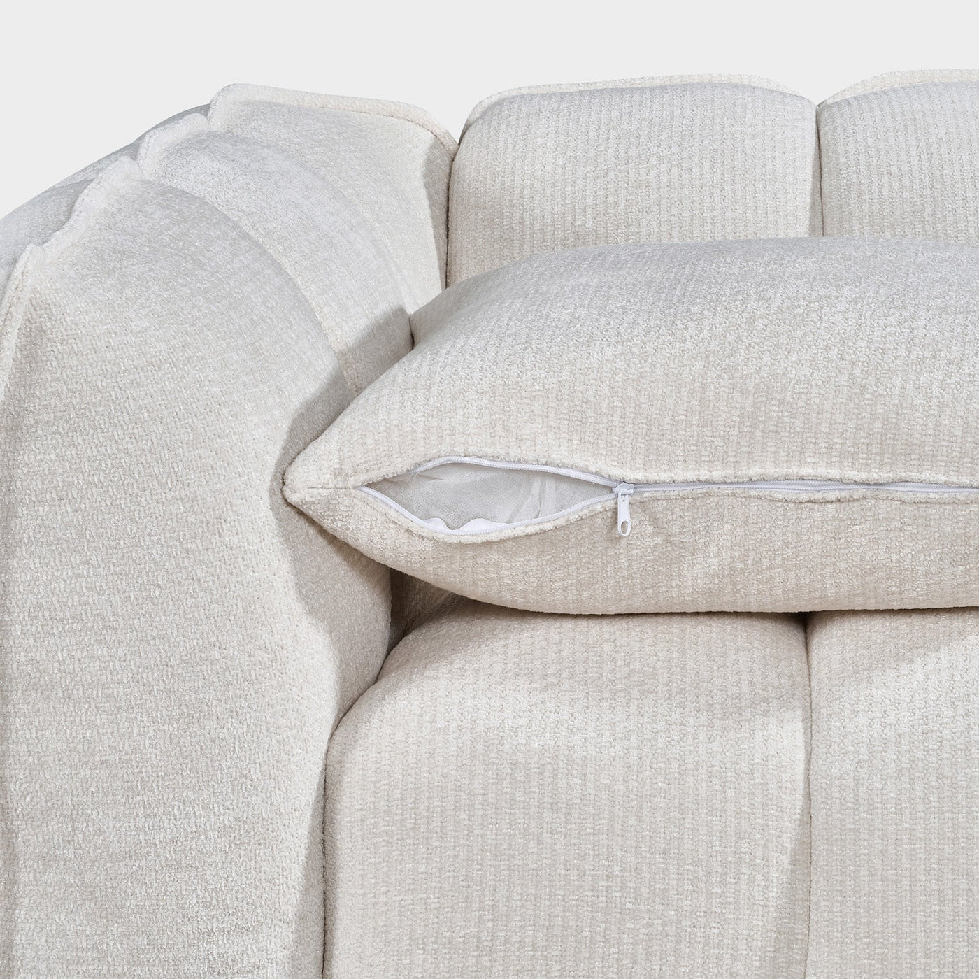 Venice Bubble Beige Boucle Fabric 3 Seater Sofa