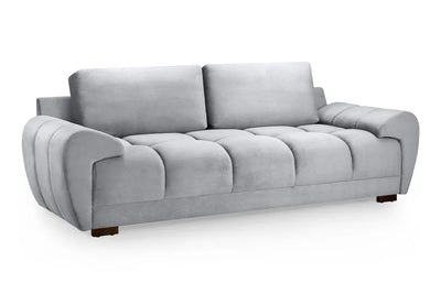 Zara Bubble Grey Plush Velvet 3 Seater Sofa