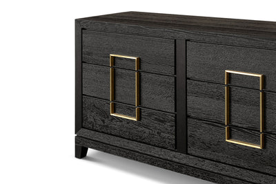 Berkeley Designs Lucca 6 Drawer Chest of Drawers in Brown Gold Handles