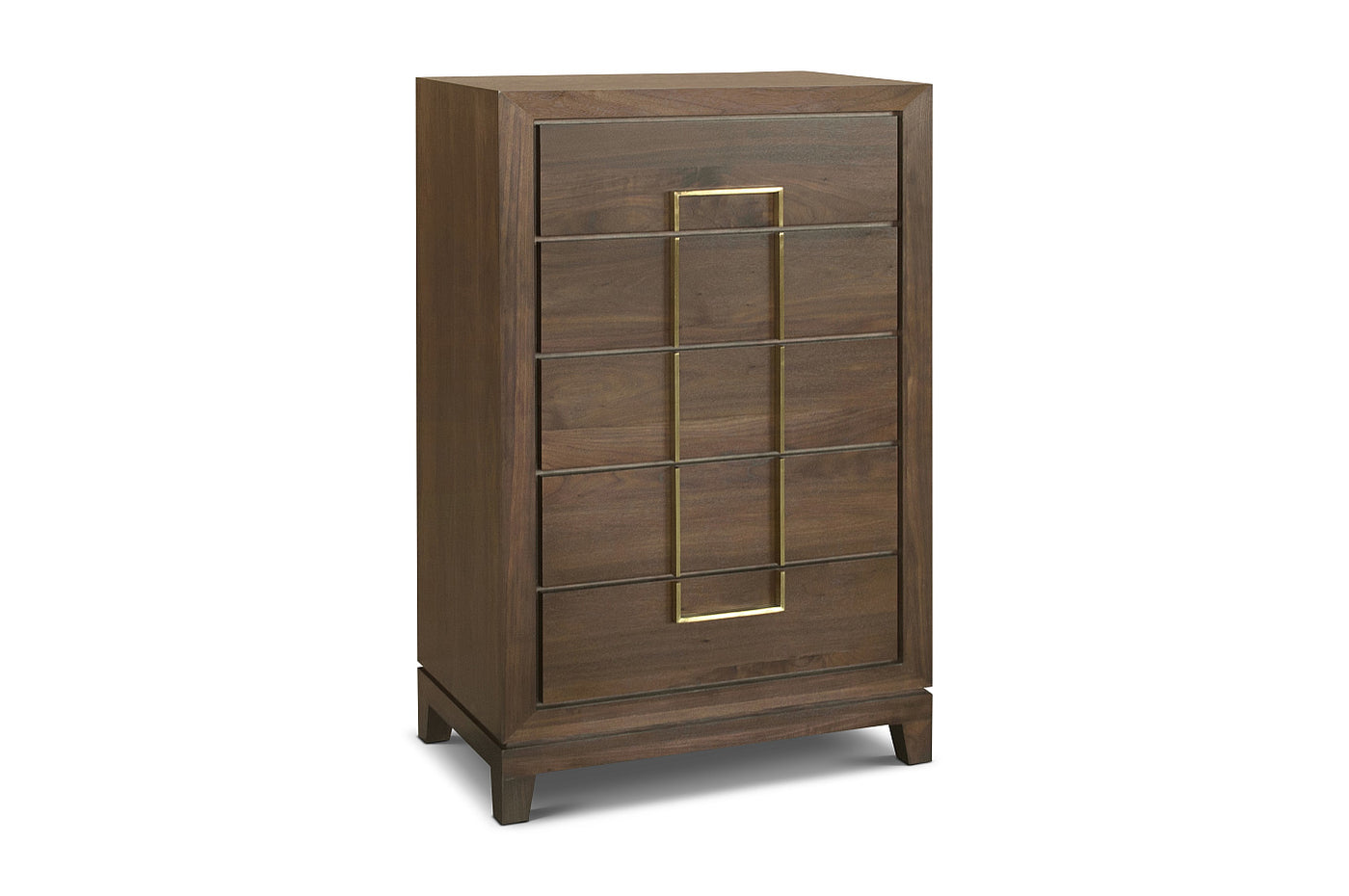 Lucca Walnut Tall 5 Drawer Chest