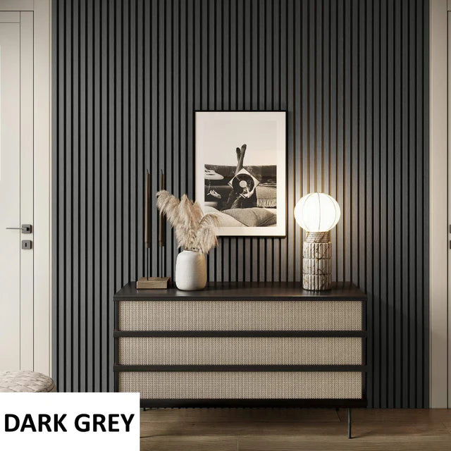 Acoustic Slatted Wall Panels Pack Of x4 240cm x 60cm - Range of Colours