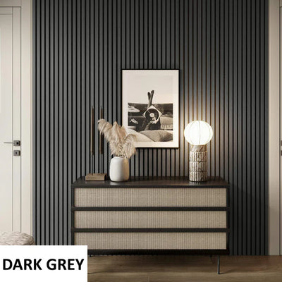 Acoustic Slatted Wall Panels Pack Of x4 240cm x 60cm - Range of Colours
