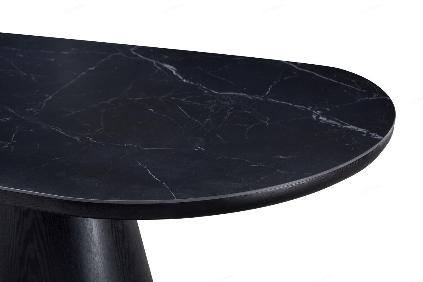 Blanco 200cm Oval Black Ceramic Sintered Marble Dining Table