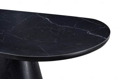 Blanco 200cm Oval Black Ceramic Sintered Marble Dining Table