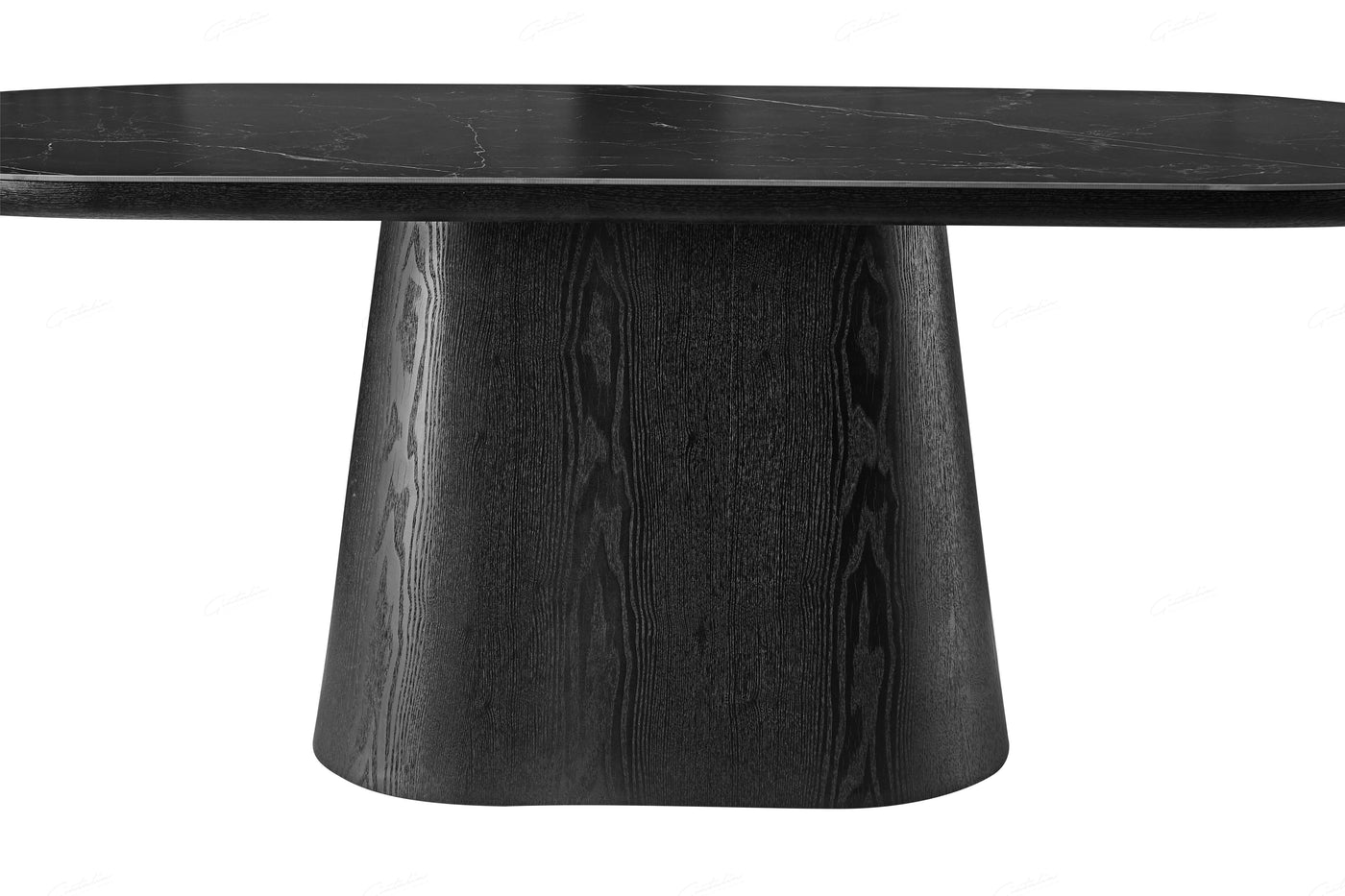 Blanco 200cm Oval Black Ceramic Sintered Marble Dining Table