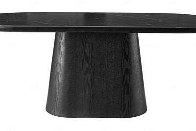 Blanco 200cm Oval Black Ceramic Sintered Marble Dining Table