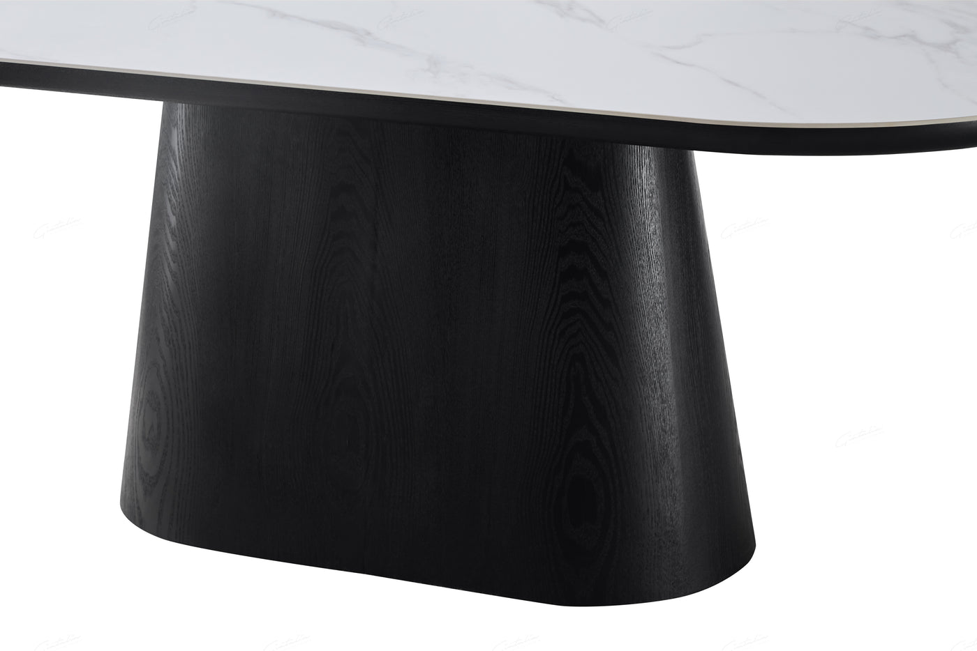 Blanco 200cm Oval Black & White Ceramic Sintered Marble Dining Table